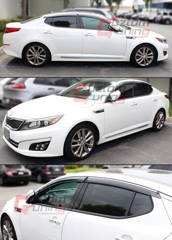 مشبك فاخر على واقي النافذة مع حواف من الكروم متوافق مع 2011-2015 Kia Optima K5 in Kuwait