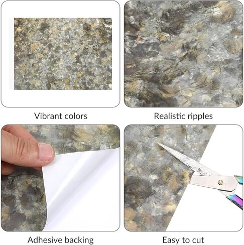 5Pcs 11.8 X 8.7 Artificial Water Wave Effect Stickers, DIY Ripple Water Effect Sheet, Fake River Scenery Effect Stream Pattern Sticker for Lake Scene Home Sand Table Model Decoration in Saudi Arabia