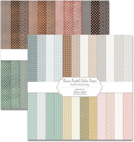 48 Sheets Scrapbook Paper 12x12 In Decorative Craft Paper Packs, Double Sided Background Papers with Polka Dots and Spring Floral Pattern for Scrapbooking Greeting Cards Decor (Boho) in Saudi Arabia