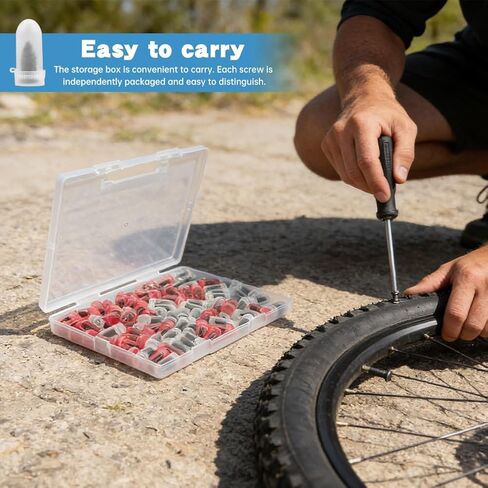 80Pcs Tire Repair Rubber Nail with Screwdriver, Screw in Tire Plugs Quick Repairs Tool, Self-Service Tires Repairs Screws Tires Puncture Repair Studs for Car Truck Motorcycle in Kuwait