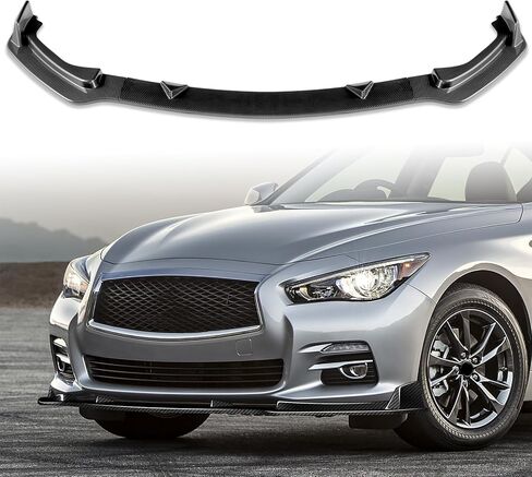 Front Bumper Lip Compatible with 2014-2017 for Infiniti Q50 Sedan Base/Premium 2017 for Infiniti Q50 Sedan Inspiration/Perfection/Seduction Carbon Fiber Print Front Lip in Saudi Arabia