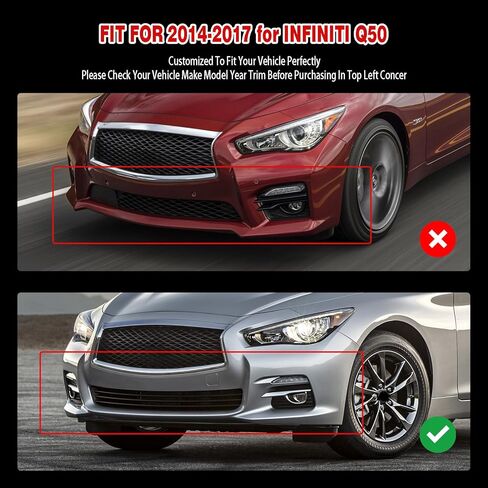 Front Bumper Lip Compatible with 2014-2017 for Infiniti Q50 Sedan Base/Premium 2017 for Infiniti Q50 Sedan Inspiration/Perfection/Seduction Carbon Fiber Print Front Lip in Saudi Arabia
