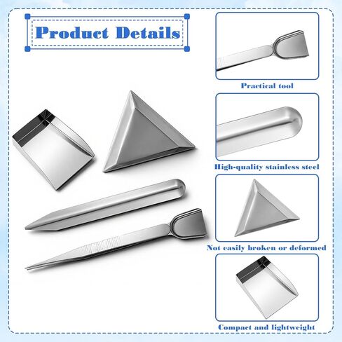 4PCS Bead Scoop, Craft Jewelry Bead Diamond Scoop Set, Stainless Steel Tweezer with Scoops and Beads Sorting Trays for Gemstones, Pearls, Rhinestones Pick up and Organizing Tools in Saudi Arabia