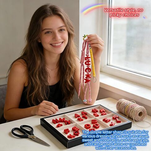 مجموعة خرز الحروف الأبجدية من الأكريليك A-Z، أحمر، 0.82 × 0.68 بوصة، تصميم فتحة كبيرة لصنع المجوهرات بنفسك، الأساور، سلاسل المفاتيح، 26 قطعة in Kuwait