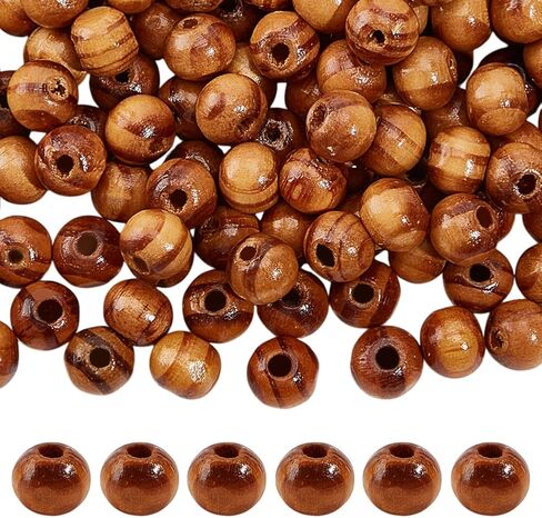 OLYCRAFT 360 قطعة 6 مم خرز من الخشب الطبيعي مع فتحة 2 مم خرز خشبي فضفاض مستدير خرزة خشبية صغيرة من خشب بورليوود خرزة فاصل فضفاضة لسوار قلادة صنع المجوهرات مكرامية ديكور المنزل بنفسك in Kuwait