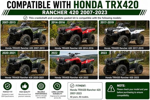 TRX420 Crankshaft Gasket Repair Kit Compatible with Honda TRX420 Rancher 420 2007-2023 in Kuwait