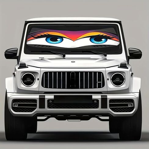 Universal Car Windshield Sunshade, Eye Designs, UV Protection, Heat Insulation, Perfect for RV & SUV Front Windshield, Blocks Sunlight, Keeps Car Interior Cool in Summer in Kuwait