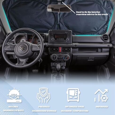 Universal Car Windshield Sunshade, Eye Designs, UV Protection, Heat Insulation, Perfect for RV & SUV Front Windshield, Blocks Sunlight, Keeps Car Interior Cool in Summer in Kuwait