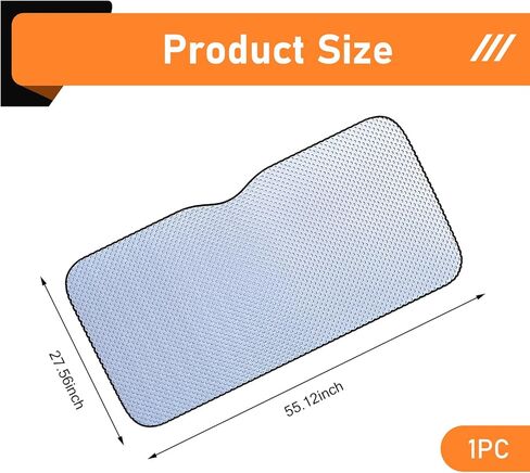 Universal Windshield Sun Shade, Reflective Sun & Heat Protection Shield Blackout Double-Sided Privacy Curtain with Top Opening, Adsorption-Type Cover for Car Truck SUV (Silver) in Saudi Arabia