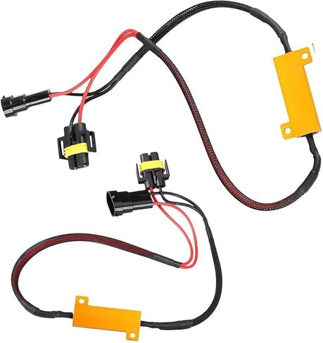 قطعتان من وحدة فك الترميز H11 Canbus، مجموعة مقاومة الوميض LED بقدرة 50 وات 6 أوم، محول خالٍ من الأخطاء لمصابيح الضباب لإشارة الانعطاف، متوافق مع مصابيح H11 (أسود) in Kuwait