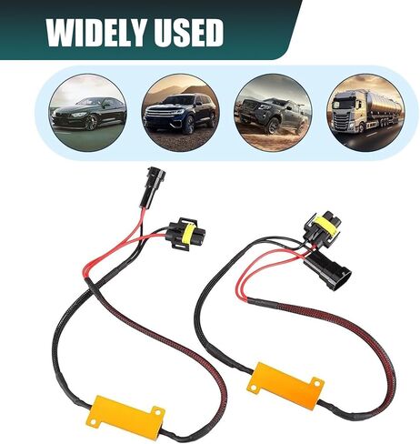 قطعتان من وحدة فك الترميز H11 Canbus، مجموعة مقاومة الوميض LED بقدرة 50 وات 6 أوم، محول خالٍ من الأخطاء لمصابيح الضباب لإشارة الانعطاف، متوافق مع مصابيح H11 (أسود) in Kuwait
