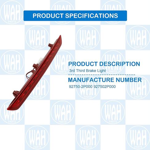 92750-2P000 Third Brake Light Compatible With 2009 2010 2011 2012 2013 2014 Kia Sorento 927502P000 3rd Brake Lamp in Kuwait