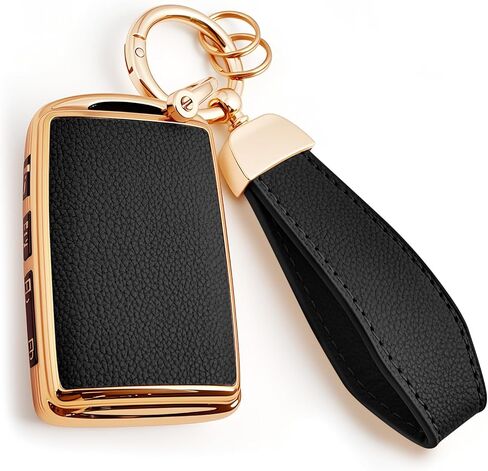 Soft TPU & Leather Key Fob Cover, Compatible with Mazda 2019-2026 etc, Car Key Protector with Keychain (Beige, 4 Buttons) in Saudi Arabia