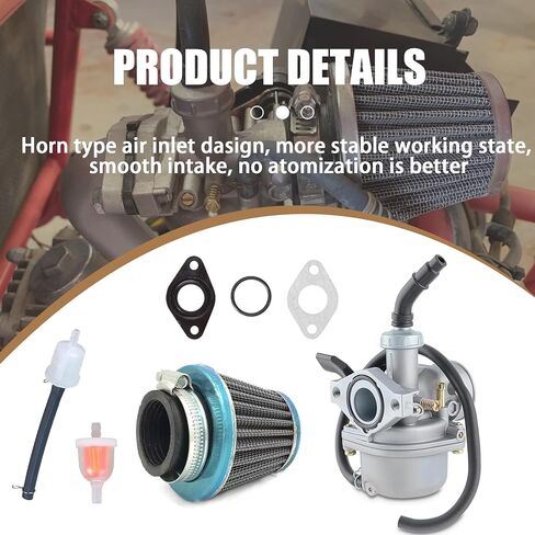 PZ19 كاربوريتر كارب مع فلتر هواء 35 مم وفلتر الوقود 50cc 70cc 80cc 90cc 110cc 125cc بديل للدراجة الترابية ATV in Kuwait
