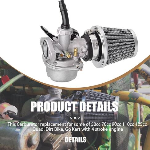 PZ19 كاربوريتر كارب مع فلتر هواء 35 مم وفلتر الوقود 50cc 70cc 80cc 90cc 110cc 125cc بديل للدراجة الترابية ATV in Kuwait