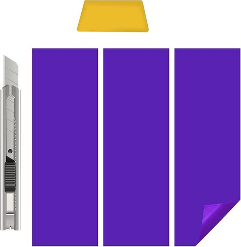 3PCS 11.8" x 4" Chevy Bowtie Emblem Logo Stickers Cut DIY Decals, Automotive Decals, Vinyl Wrap Stickers with Spatula and Cutter, DIY Modification Waterproof Decoration for Chevy (Purple) in Saudi Arabia