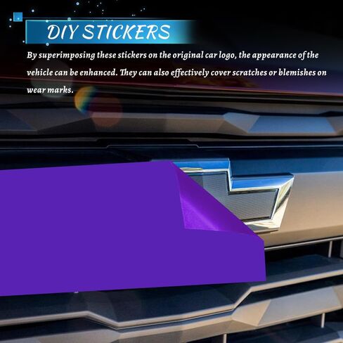 3PCS 11.8" x 4" Chevy Bowtie Emblem Logo Stickers Cut DIY Decals, Automotive Decals, Vinyl Wrap Stickers with Spatula and Cutter, DIY Modification Waterproof Decoration for Chevy (Purple) in Saudi Arabia