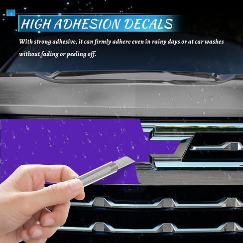 3PCS 11.8" x 4" Chevy Bowtie Emblem Logo Stickers Cut DIY Decals, Automotive Decals, Vinyl Wrap Stickers with Spatula and Cutter, DIY Modification Waterproof Decoration for Chevy (Purple) in Saudi Arabia
