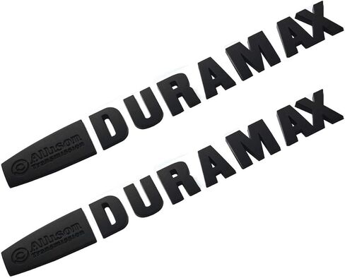 Set 4 pcs Allison Duramax plus 2500HD Badge 3D Emblems Decals Stickers Nameplates Replacement for Silverado 2500 hd (Matte Black) in Kuwait