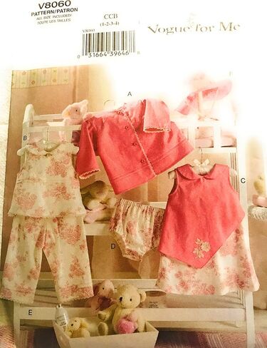 Vogue Patterns V8060 Toddlers' Jacket, Dress, Panties, Top, Pants and Hat in Kuwait