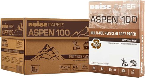 Boise® ASPEN® 100 Multi-Use Printer & Copy Paper, 1 Ream, White, Letter (8.5" x 11"), 500 Sheets Per Ream, 20 Lb, 92 Bri in Saudi Arabia