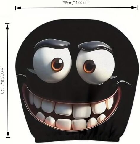 2PCS Funny Cartoon Eyes Car Headrest Covers, Universal Fit Auto Head Rest Protector, Cute Full Face Mask Style Seat Decoration, Personalized Interior Accessories for Car Front Seat in Kuwait