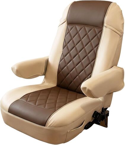 SummerCool 2 حزمة من أغطية مقاعد RV لكراسي الكابتن، غطاء مقعد تخييم من الجلد الصناعي مع أغطية مسند للذراع وجيوب جانبية للفئة A RV، ومقطورة العربة والشاحنة، صديقة للحيوانات الأليفة ومقاومة للماء (قهوة) in Kuwait