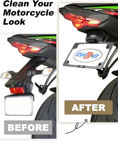 مزيل الحاجز مناسب للنينجا ZX-6R ZX6R 636 2019-2026 ZX6-R 636 حامل تثبيت لوحة الترخيص مع ضوء لوحة الترخيص LED الذيل مرتب متوافق مع إشارات الانعطاف OEM وما بعد البيع in Kuwait
