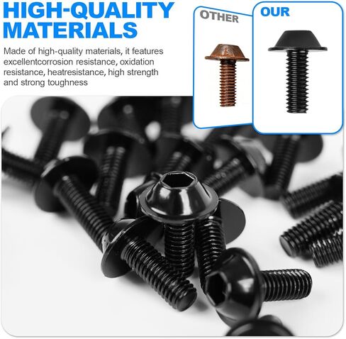 195Pcs Motorcycle Fairing Bolt Kit, Premium M5 M6 Stainless Steel Windscreen Screws Fastener Clips Universal Fit for Sportbike Kawasaki Suzuki Honda Yamaha BMW Ducati GSXR Black in Saudi Arabia