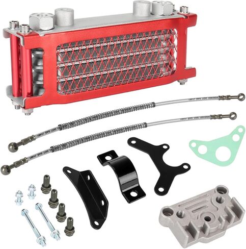 Oil Cooler Cooling Radiator Engine Kit for CRF XR KLX 50cc 70cc 90cc 110cc 125cc 140cc Apollo Coolster Kayo SSR Taotao Motorcycle Dirt Pit Bike Red in Kuwait
