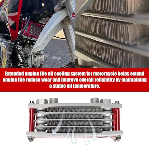 Oil Cooler Cooling Radiator Engine Kit for CRF XR KLX 50cc 70cc 90cc 110cc 125cc 140cc Apollo Coolster Kayo SSR Taotao Motorcycle Dirt Pit Bike Red in Kuwait