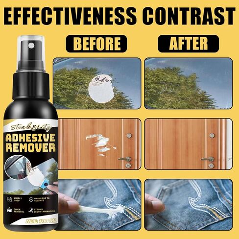 Adhesive Remover Spray, Adhesive Remover, 100ml Glue Remover with Scraper Tool and Cloth, Car Sticker Remover Quick Removal Solution, Adhesive Remover for Cars in Saudi Arabia