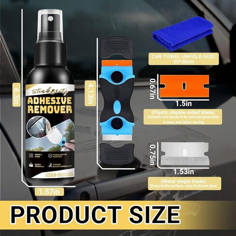 Adhesive Remover Spray, Adhesive Remover, 100ml Glue Remover with Scraper Tool and Cloth, Car Sticker Remover Quick Removal Solution, Adhesive Remover for Cars in Saudi Arabia