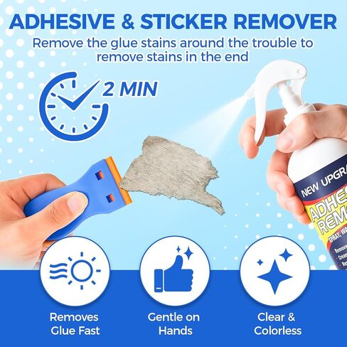Adhesive Remover Spray – Sticker Remover with Scraper & Towel, Adhesive Remover for Cars, Labels, Tape, Glue – Adhesive Remover & Car Decal Remover (1) in Saudi Arabia