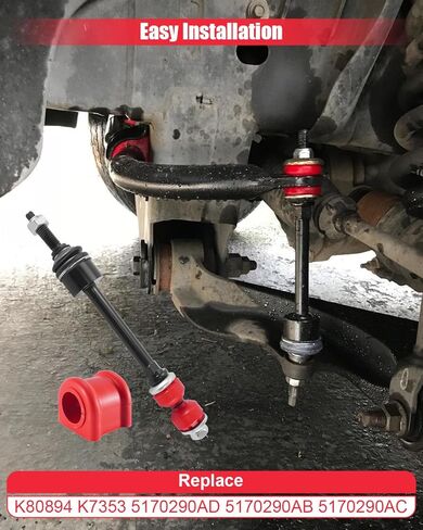 4 قطعة وصلة تثبيت قضيب أمامي ومجموعة جلبة مناسبة لـ Ram 1500 4WD 2006-2018 Ram Classic 4WD 2019-2024 استبدال K80894 K7353 in Kuwait