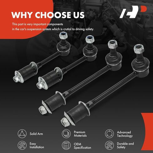 مجموعة A-Premium مكونة من 4 قطع، مجموعة وصلات قضيب التثبيت الأمامية والخلفية، متوافقة مع Toyota 4Runner 1990-1995، 4WD in Kuwait