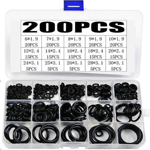 200Pcs O-ring Rubber Gaskets Seal Ring Set Nitrile High Pressure in Kuwait