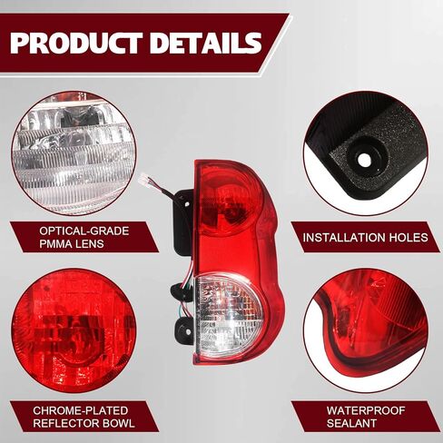 جانب الركاب الذيل الأيمن متوافق مع 2013-2021 Nissan NV200، مصباح فرامل خلفي مع مصابيح وحزام عدسة حمراء شفافة، يستبدل # NI2801201، 265503LM0A، 26550-3LM0A in Kuwait