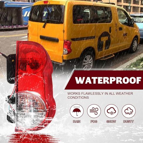 جانب الركاب الذيل الأيمن متوافق مع 2013-2021 Nissan NV200، مصباح فرامل خلفي مع مصابيح وحزام عدسة حمراء شفافة، يستبدل # NI2801201، 265503LM0A، 26550-3LM0A in Kuwait