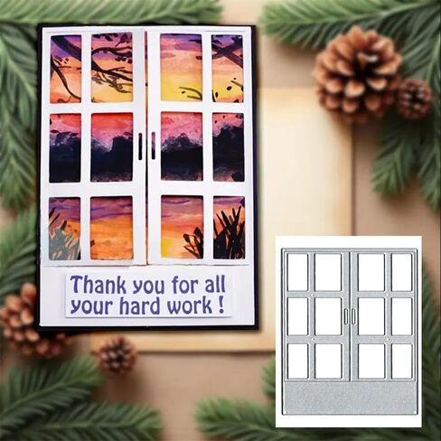Window Frame Metal Die Cuts, Metal Cutting Dies for DIY Embossing Card Making, Albums, Scrapbooking, Book Tags Decor Paper Cutting Dies, Art Deco Style, Carbon Steel, 4.72"x3.35" in Saudi Arabia