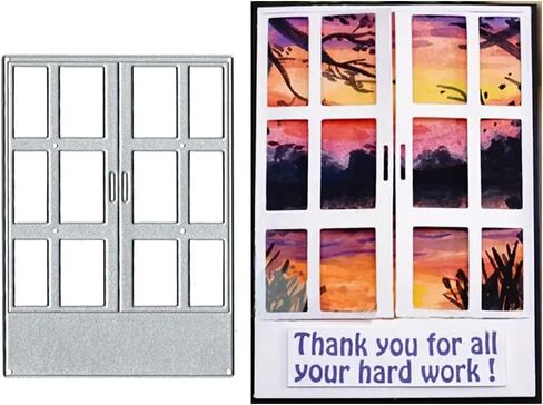 Window Frame Metal Die Cuts, Metal Cutting Dies for DIY Embossing Card Making, Albums, Scrapbooking, Book Tags Decor Paper Cutting Dies, Art Deco Style, Carbon Steel, 4.72"x3.35" in Saudi Arabia