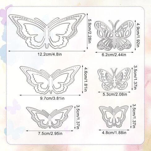 2pcs 2D & 3D Butterfly Metal Die Cuts, Frame Cutting Dies Cuts Die for Card Making for Scrapbooking DIY Crafts Decorative Embossing in Kuwait