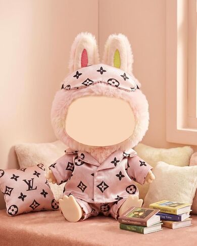 Raissily 6PCS Pink Doll Clothes, 2 Sets Rosy Sleepwear Outfit Cute Luxury Night Cozy Pajamas and Eye Mask Gift for Women Designer 17cm Dolls Clothing Accessories (NO Doll) in Saudi Arabia
