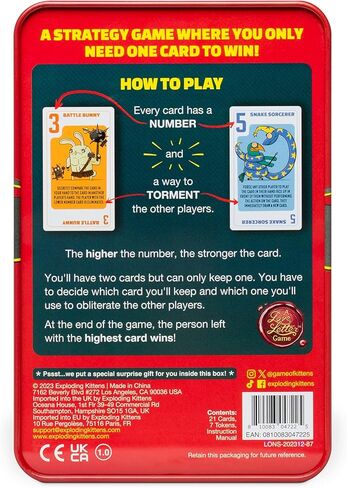 Power Hungry Pets in Collectible Tin by Exploding Kittens - 2-6 Players - Ages 7+ - 15 Minutes to Play - Strategic and Simple Card Game - Party Game, Family Game Night, Kid and Adult Card Game in Saudi Arabia
