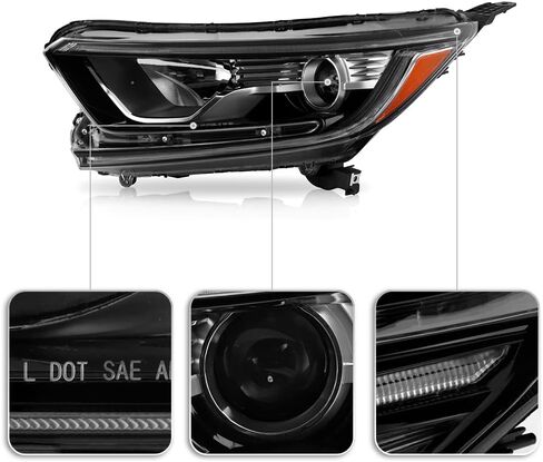 ACANII - لـ [طراز الهالوجين] 2017-2021 Honda CR-V LX|EX|EXL LED DRL ومصابيح أمامية لجهاز عرض الإشارة يسار + يمين in Kuwait