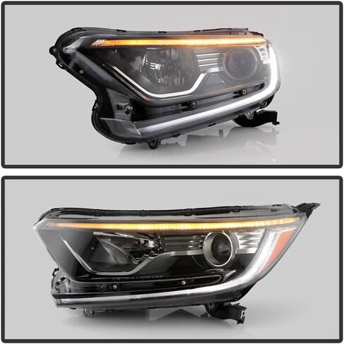 ACANII - لـ [طراز الهالوجين] 2017-2021 Honda CR-V LX|EX|EXL LED DRL ومصابيح أمامية لجهاز عرض الإشارة يسار + يمين in Kuwait