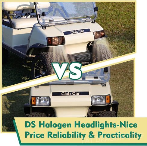 مجموعة المصابيح الأمامية Panglong Club Car DS - مصابيح أمامية هالوجين على طراز المصنع، مناسبة لعربة الجولف Club Car Ds 1993-Up، مجموعة المصابيح الأمامية الهالوجين DS - جانب الركاب والسائق، استبدل OEM 101988002، 101988001 in Kuwait