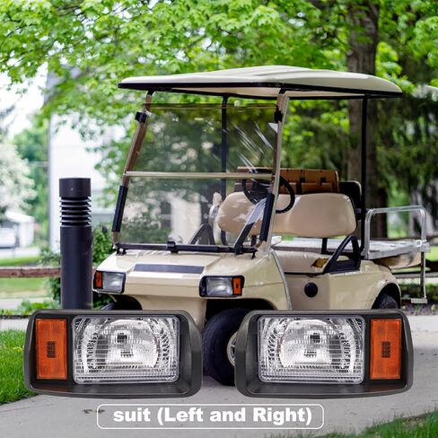 مجموعة المصابيح الأمامية Panglong Club Car DS - مصابيح أمامية هالوجين على طراز المصنع، مناسبة لعربة الجولف Club Car Ds 1993-Up، مجموعة المصابيح الأمامية الهالوجين DS - جانب الركاب والسائق، استبدل OEM 101988002، 101988001 in Kuwait
