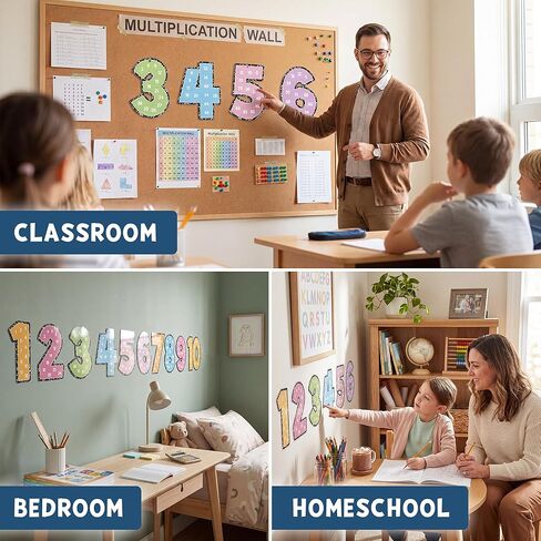 BEAWART Multiplication Chart Posters for Elementary Classroom, Times Table & Skip Counting Math Set, 12 Pcs Composition Notebook Numbers from 1 to 12, Teacher Supplies Must Haves 2026 Bulletin Board in Saudi Arabia