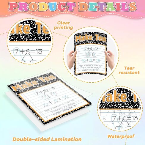25Pcs Mathematics Strategy Posters Composition Notebook Classroom Decor Educational Math Posters Math Manipulatives Wall Art for Back to School Classroom Bulletin Board Decorations Teacher Supplies in Saudi Arabia